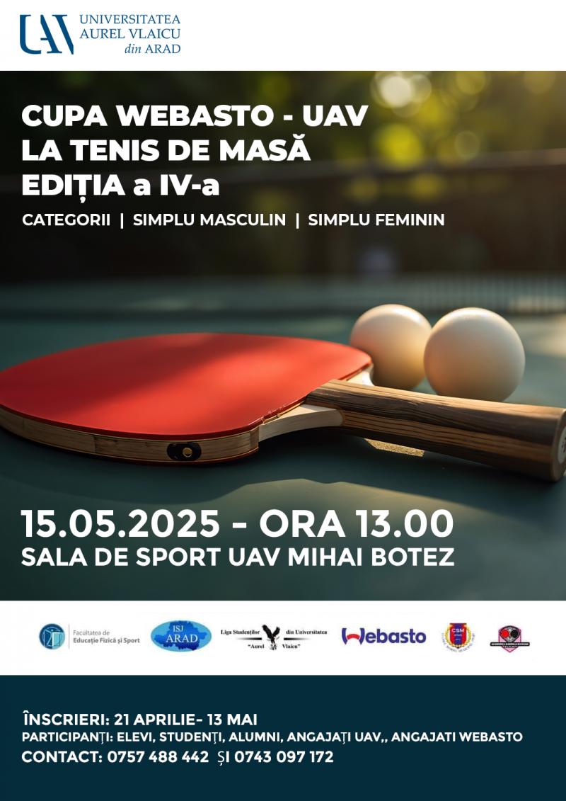 Universitatea Aurel Vlaicu vă invită la tenis de masă! 
