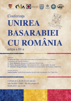 Conferintă:Acum 107 ani de la unirea Basarabiei cu Regatul României