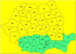 Cod galben de vânt puternic în Arad