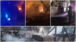 Proprietarii unei case din Groșeni au rămas pe drumuri în urma unui incendiu care le-a distrus azi noapte gospodăria