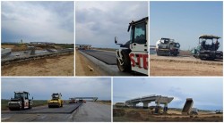 Drumul de legătură dintre DN 69 Timișoara – Arad spre autostrada A1 prinde contur. A început așternerea de mixtură asfaltică. La poduri și pasaje stadiul lucrărilor a ajuns la 80%

