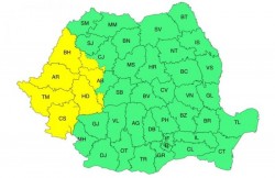 Aradul din nou sub cod galben de instabilitate atmosferică