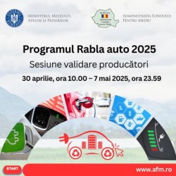 Sesiune de înscriere în vederea validării producătorilor în cadrul Programului Rabla Auto 2025. Cât este cuantumul ecotichetului în acest an