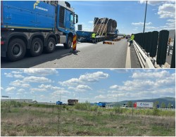 Al patrulea convoi agabaritic ce a dat bătăi de cap șoferilor din vestul țării se apropie de destinație