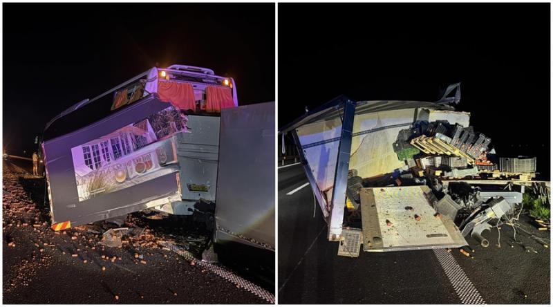 Accident azi noapte pe autostrada A1 în care au fost implicate o camionetă și un autocar