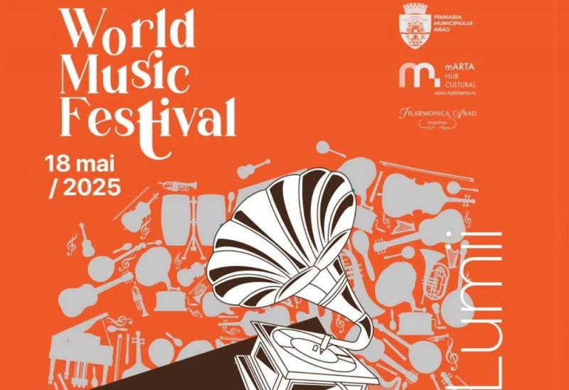 ”World Music Festival”, la Filarmonica Arad, duminică 18 mai