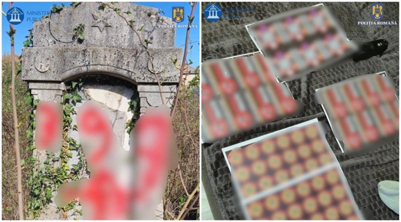 Profanatori de morminte minori, membri ai unei organizații extremiste și naziste, depistați de polițiștii arădeni