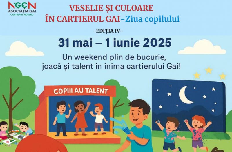 „Veselie și culoare în Cartierul Gai” – Două zile de educație, talent și distracție dedicate Zilei Copilului de Asociația Gai - Cartierul nostru