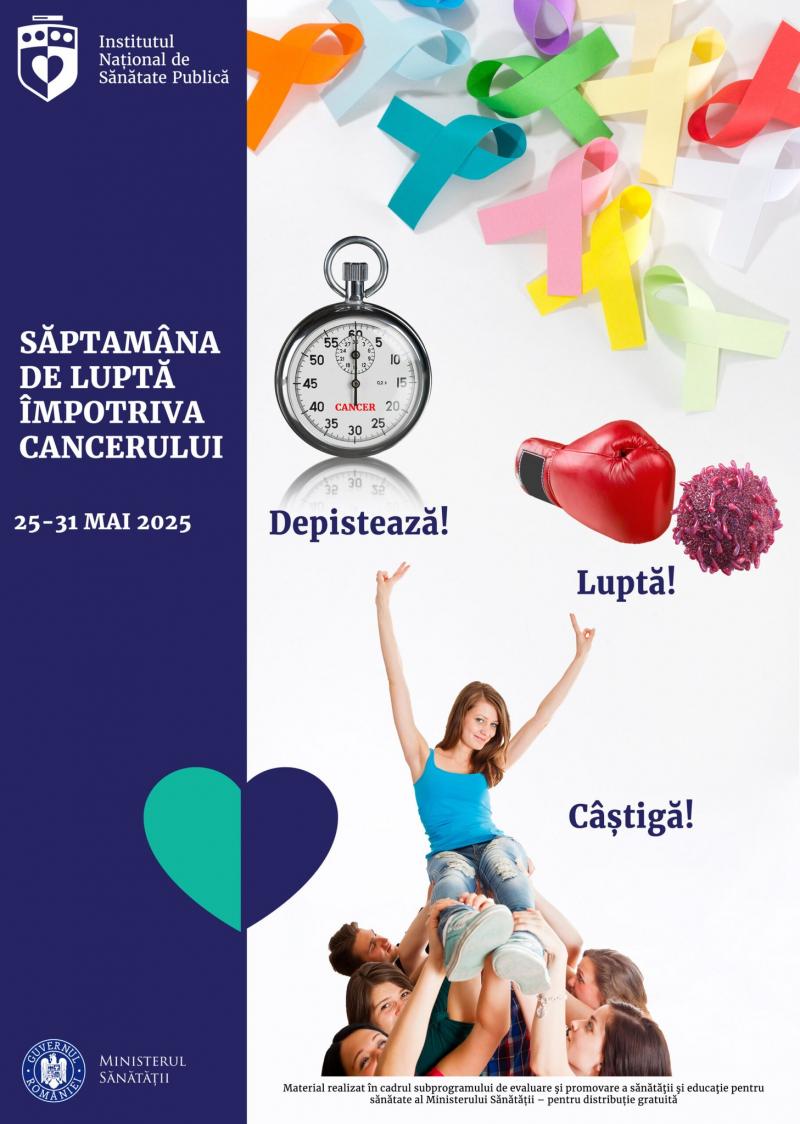 În România aproximativ 300.000 de oameni sunt diagnosticați cu cancer. Săptămâna Europeană de Luptă Împotriva Cancerului 25-31 Mai 2025

