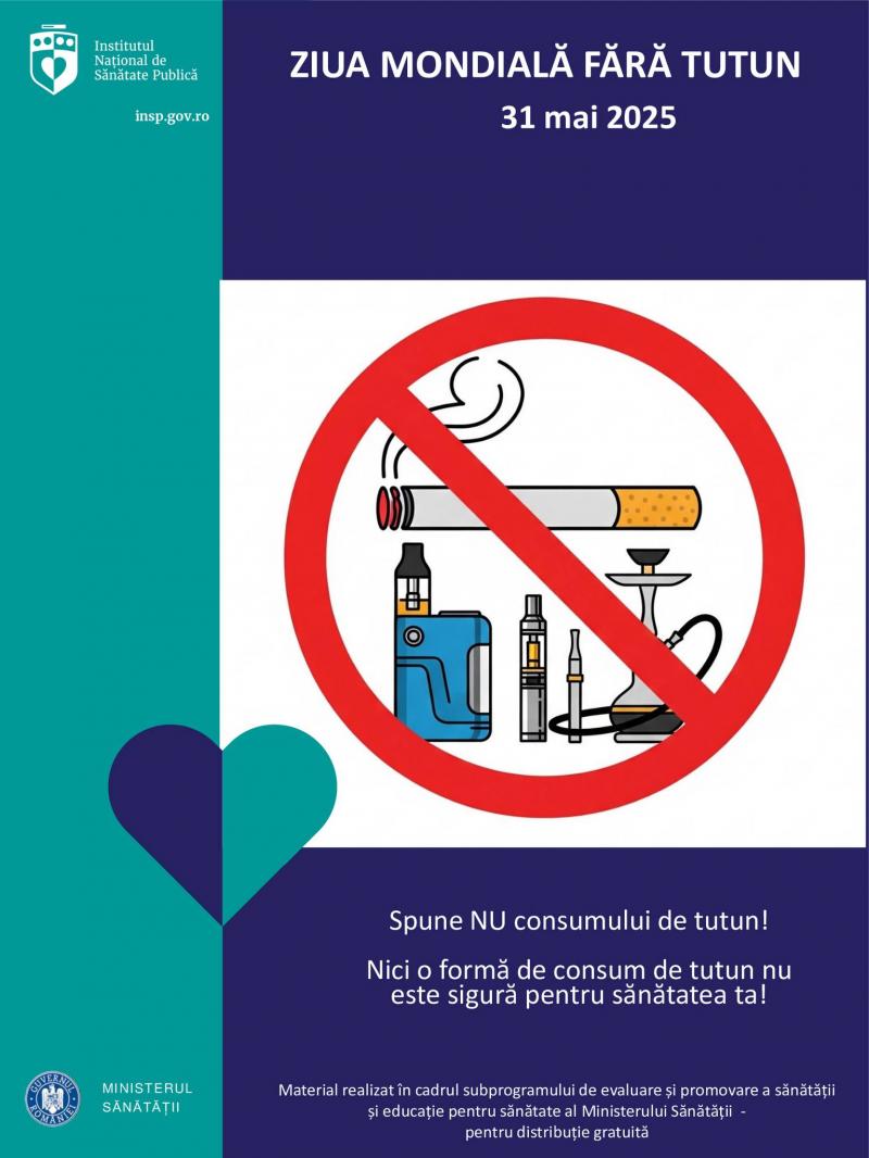 „Nu te lăsa indus în eroare de aromele atrăgătoare!” 31 mai - Ziua Mondială fără Tutun