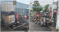 Peste 3 tone de deșeuri periculoase și 3.000 litri de ulei uzat depozitate ilegal, descoperite de polițiști la o firmă din Arad