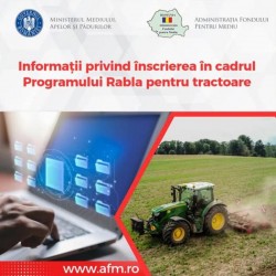 Aplicația pentru înscrierea în Programul Rabla pentru Tractoare este simplă și accesibilă pentru toți fermierii. Start la sesiunea de înscriere

