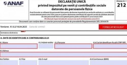 Declarația unică se depune până la data de 26 mai, inclusiv 

