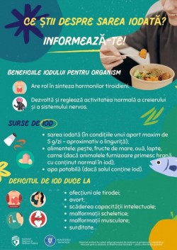 Consumul de sare iodată ! „Ce știi despre sarea iodată? Informează-te!” - O măsură importantă pentru sănătatea publică

