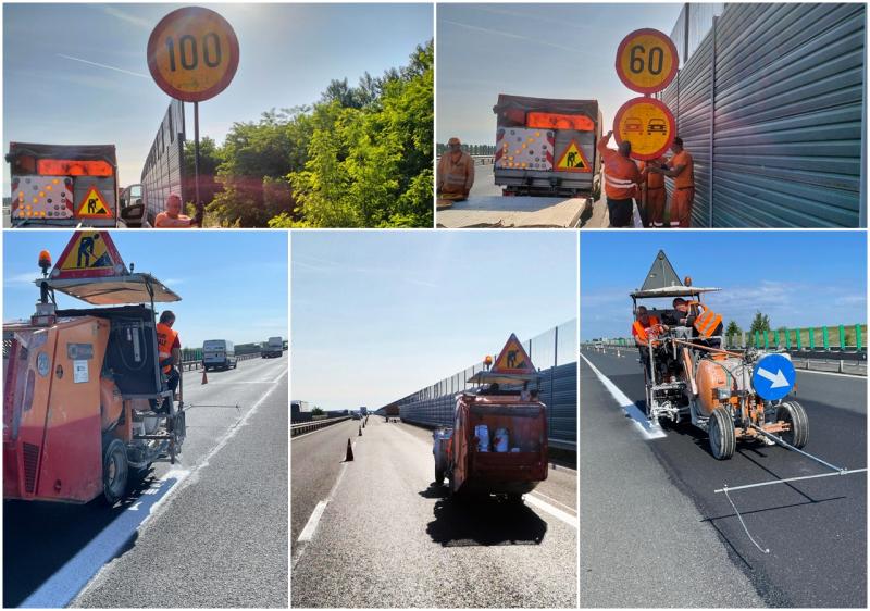 Atenție șoferi! Trafic restricționat pe autostrada A1. Se execută lucrări de refacere a marcajului rutier