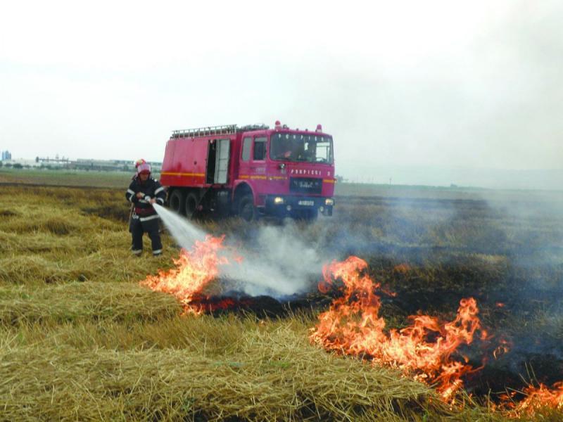 Nu vă jucați cu focul arădeni, căci riscați amenzi de până la 100.000 de lei! Patru incendii de vegetație într-o singură zi în județul Arad


