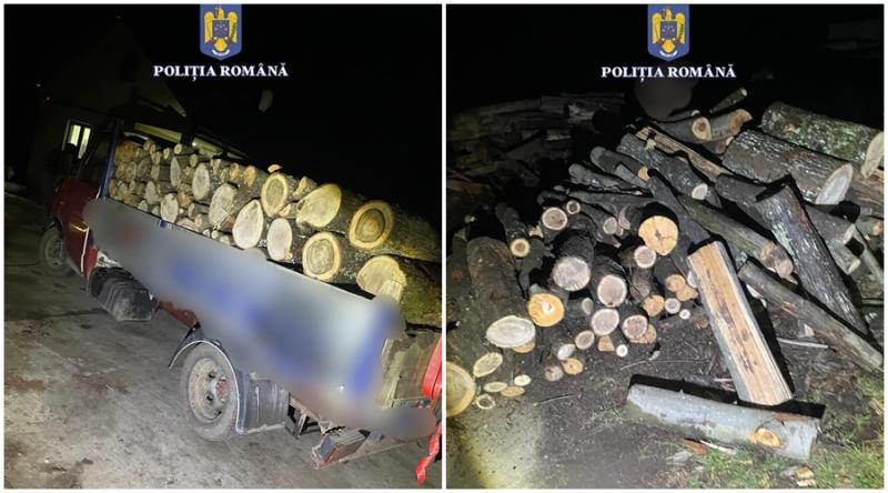 Tupeu maxim la un tânăr din Bârzava! Depistat în trafic, fără permis de conducere, transportând lemne fără proveniență legală

