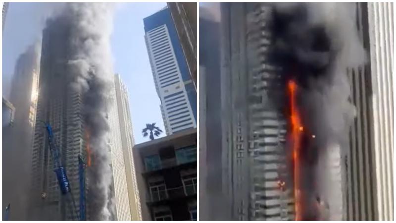 Incendiu puternic vineri noaptea, la un zgârie-nori cu 67 de etaje din Dubai