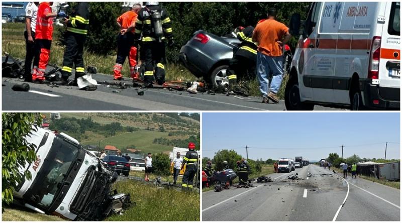 Accident mortal pe Centura Lugojului. O femeie a murit în impactul dintre mașina sa și un TIR. Trafic deviat