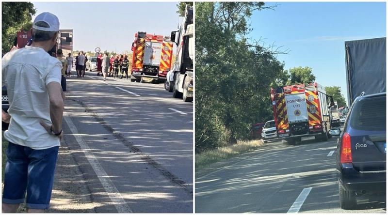 Accident rutier cu 4 autovehicule implicate în apropiere de Vinga. Posibil victime încarcerate