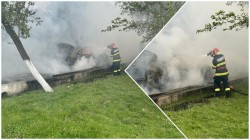 Un scurt circuit a făcut scrum un autoturism în Revetiș