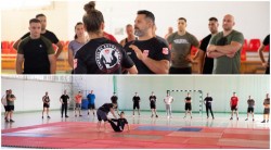 Jandarmii arădeni își perfecționează tehnicile de autoapărare alături de instructorii CS Dinamo