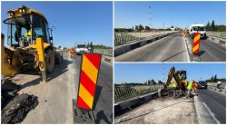 Teroare pentru șoferii care tranzitează orașul Chișineu-Criș! Se execută lucrări la podul peste Crișul Alb. Traficul se desfășoară pe jumătate de cale