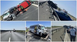 Accident grav pe Autostrada Vestului! A fost solicitată intervenția elicopterului SMURD. Trafic blocat