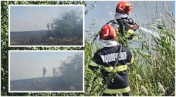 Val de incendii de vegetație în prima zi a săptămânii în județul Arad! Pompierii intervin la această oră