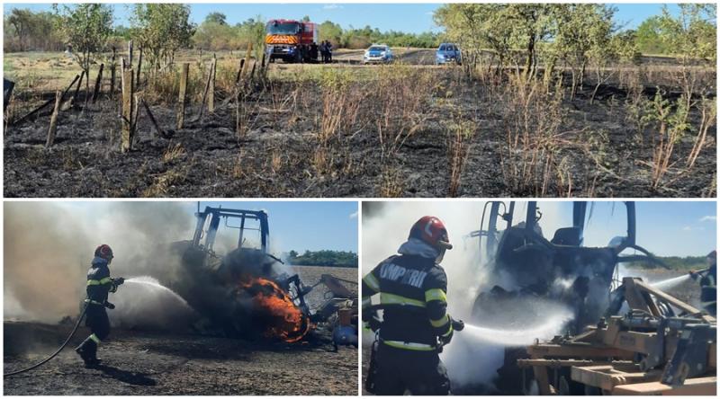 Pompierii arădeni au fugit azi de la un incendiu la altul. Amenzi usturătoare pentru incendierea voită a vegetației uscate