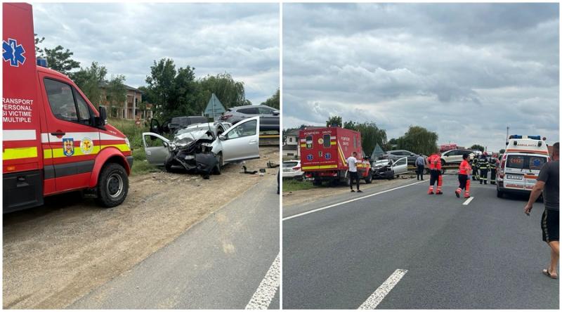 Mașină a Poliției implicată într-un accident mortal în Timiș! Un bărbat și-a pierdut viața, iar doi polițiști au ajuns răniți la spital