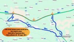Se închide temporar traficul pe A1 pe o porțiune între Lugoj și Nădlac – vezi varianta de ocolire