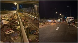 Accident cu 2 microbuze implicate pe autostradă în zona Pecica. Traficul este restricționat