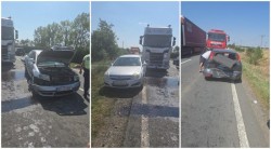 Carambol între Zimandu Nou și Șimand! Trei autoturisme și un TIR implicate! Două victime transportate la spital