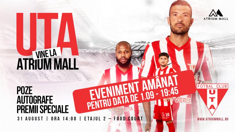 Întâlnire a suporterilor cu jucătorii de la UTA la Atrium Mall