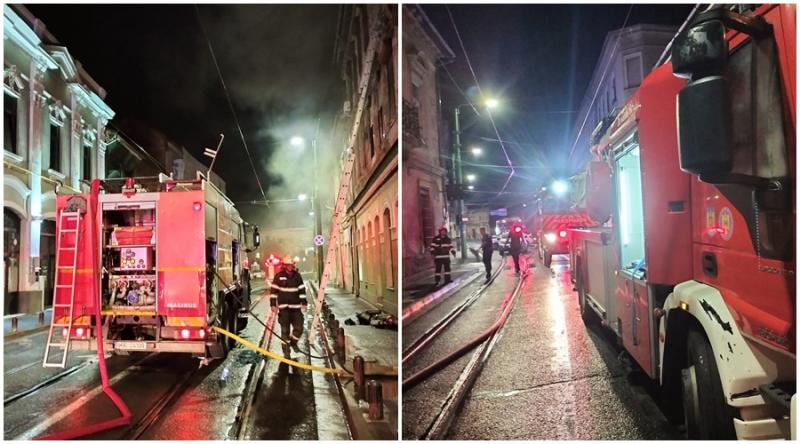 Două persoane intoxicate cu fum transportate la spital în urma unui incendiu izbucnit pe Strada Tribunal Dobra din Arad