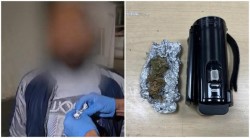 A vrut să se ascundă de jandarmi căci se simțea cu musca pe căciulă, dar nu i-a ieșit! Jandarmii au găsit asupra lui niscaiva droguri