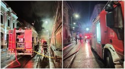 Două persoane intoxicate cu fum transportate la spital în urma unui incendiu izbucnit pe Strada Tribunal Dobra din Arad