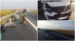 Trafic îngreunat pe autostrada A1 Nădlac – Deva în urma unui accident rutier