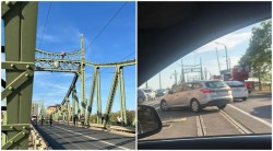 Celebrul Ioța a blocat din nou circulația pe podul Traian. Acesta s-a cocoțat pe grinzile superioare ale podului