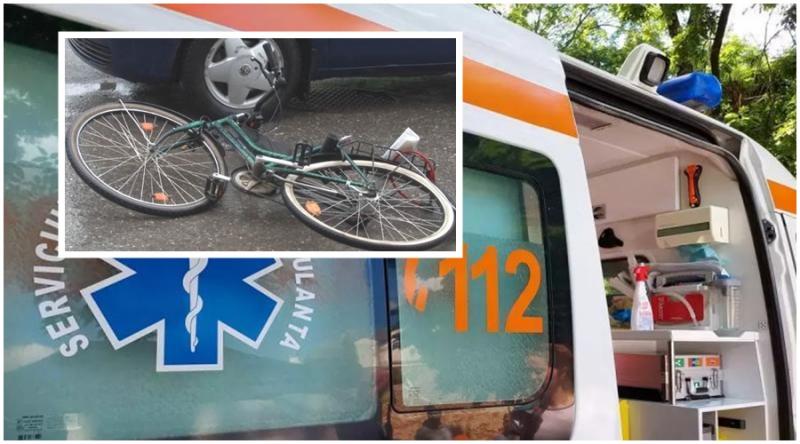 Biciclist în stop cardio respirator după ce a fost lovit de mașină între Sâmbăteni și Ghioroc