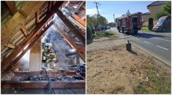 Incendiu izbucnit la o casă de pe strada Tiberiu din Arad din cauza unui coș de fum deteriorat

