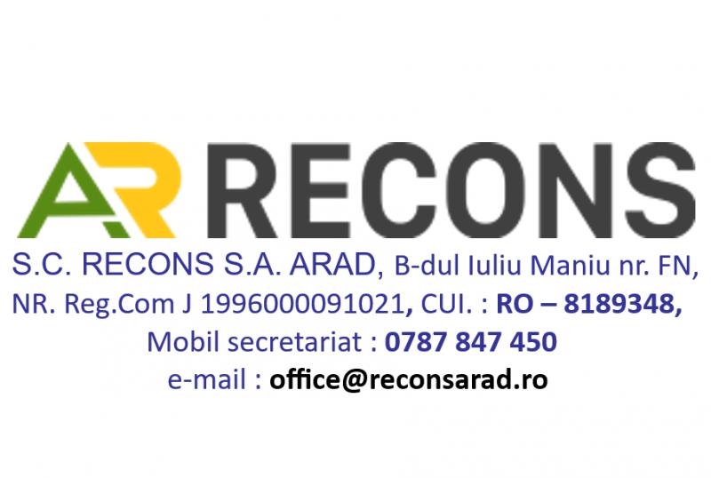 ANUNT privind amânarea desfăşurării concursului pentru ocuparea postului de funcționar administrativ la RECONS S.A.