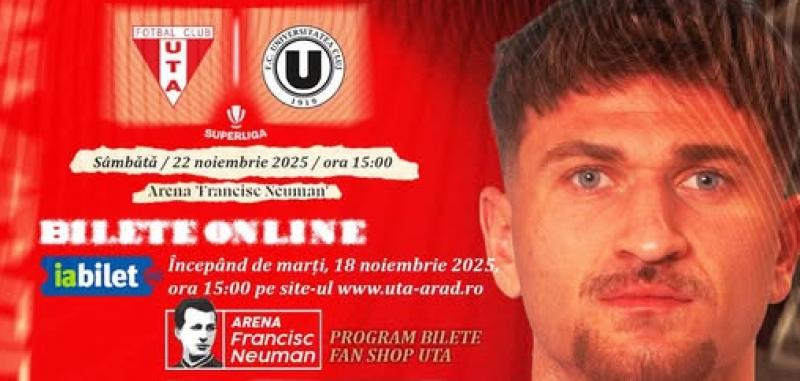 S-au pus în vânzare biletele pentru meciul de sâmbătă UTA – U Cluj