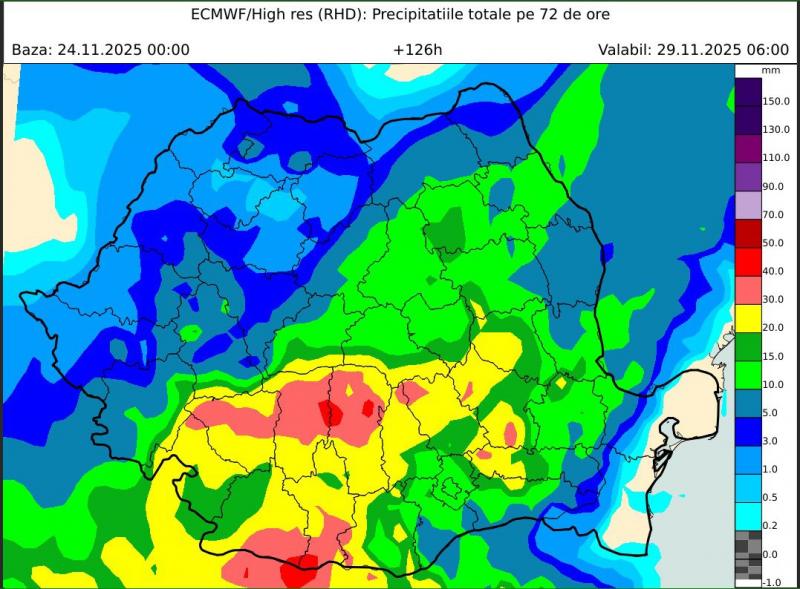 Cum va fi vremea în perioada 25 noiembrie – 1 decembrie. Temperaturi peste mediile multianuale