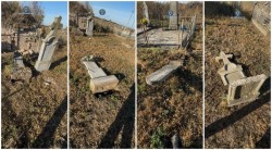 Morminte profanate în noaptea de Halloween la Pilu. Suspecții - 4 tineri din localitate, dintre care 3 au fost reținuți

