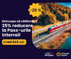 Prețuri promoționale la Interrail Global Pass și One Country Pass – 25% reducere
