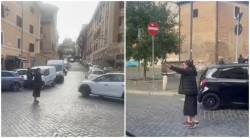 O călugăriță româncă a dirijat traficul la Roma într-o situație dificilă. Șoferii recunoscători: „Mulțumim, Doamne!”