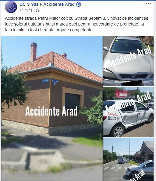 Accident cu Taxi și Opel în Bujac 1