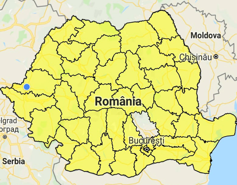 Cod galben de inundații pentru aproape toată țara valabil până marți